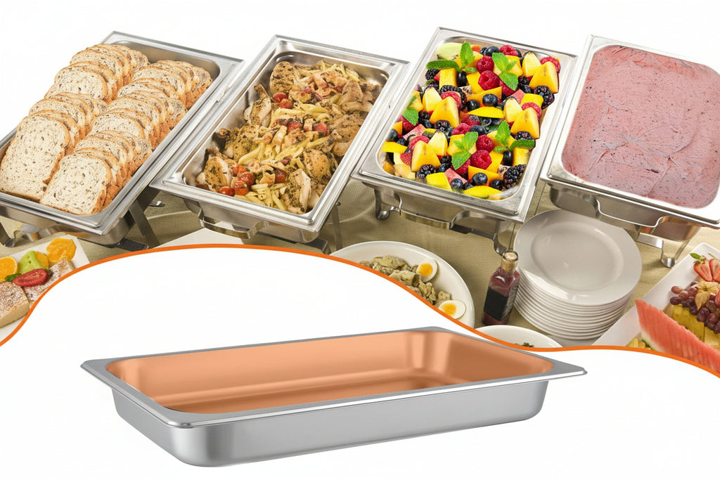 Elitee 6 Pack Stainless Steel Steam Table Pans - Full Size Food Trays
