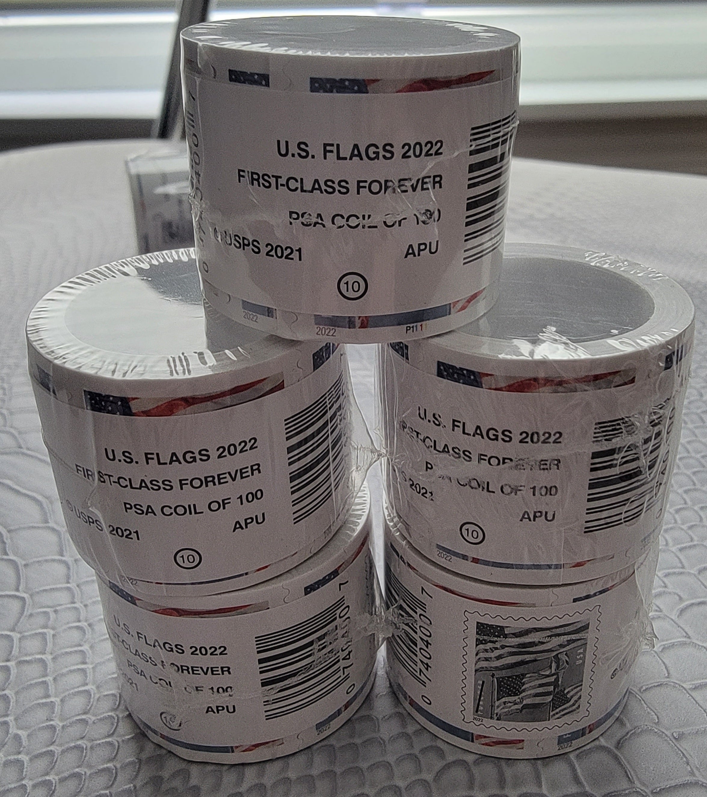 USA Flag Forever Stamps Roll/Coil of 100 Postage Stamps