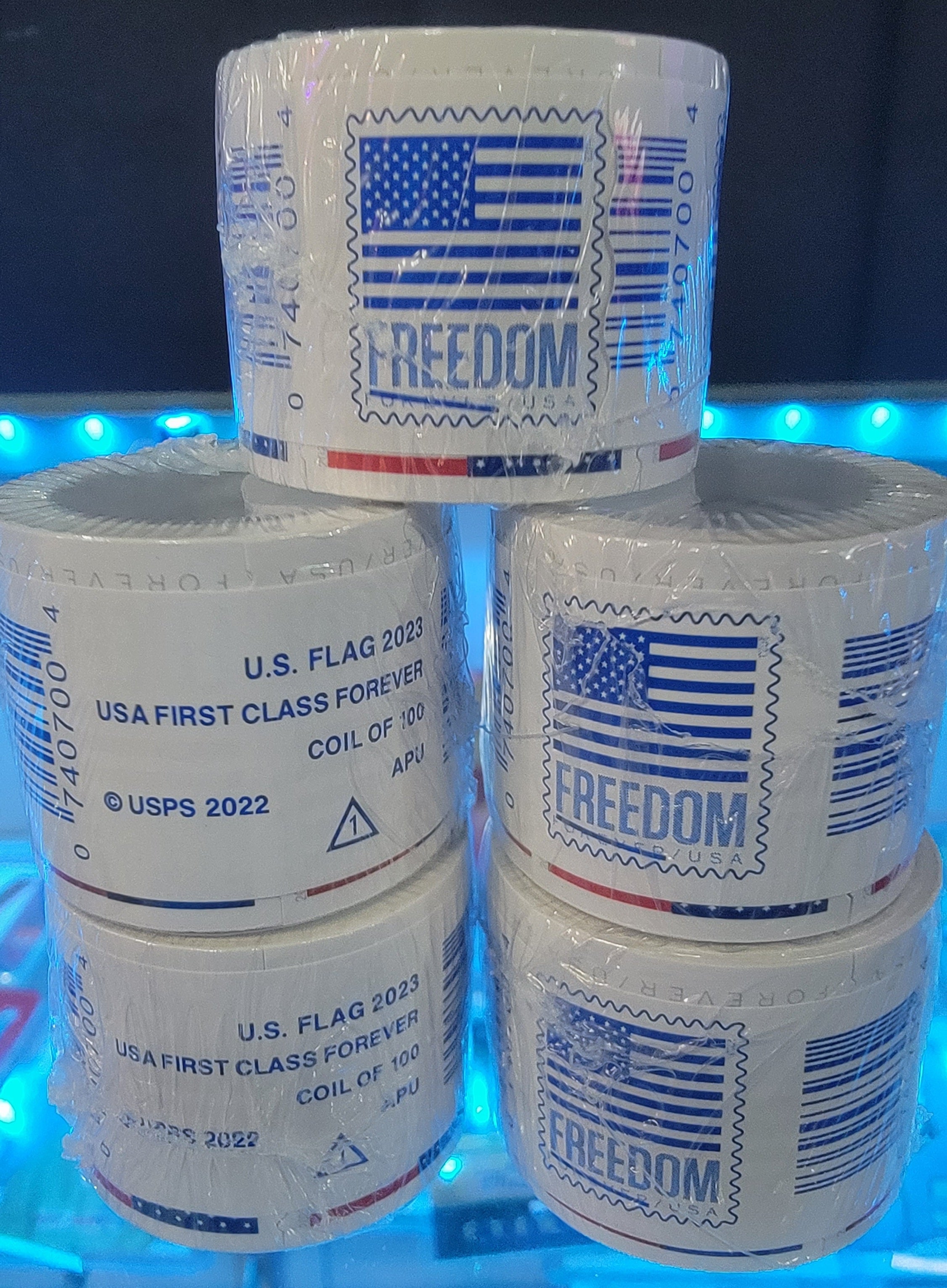 USA Flag Forever Stamps Roll/Coil of 100 Postage Stamps