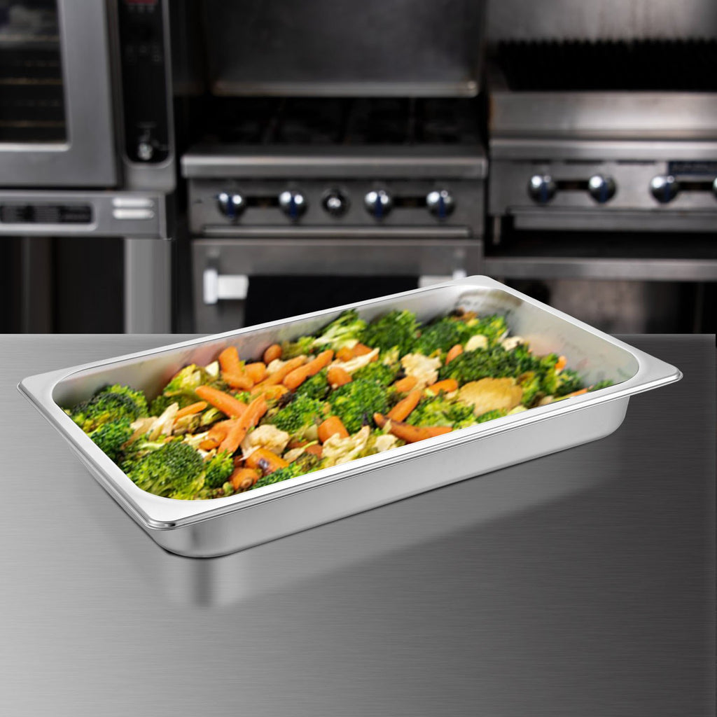Elitee 6 Pack Stainless Steel Steam Table Pans - Full Size Food Trays