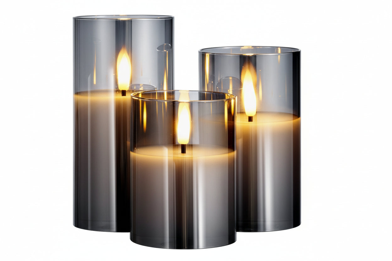 Elitee 3 Pack Flameless LED Candles - Realistic Flickering with Remote