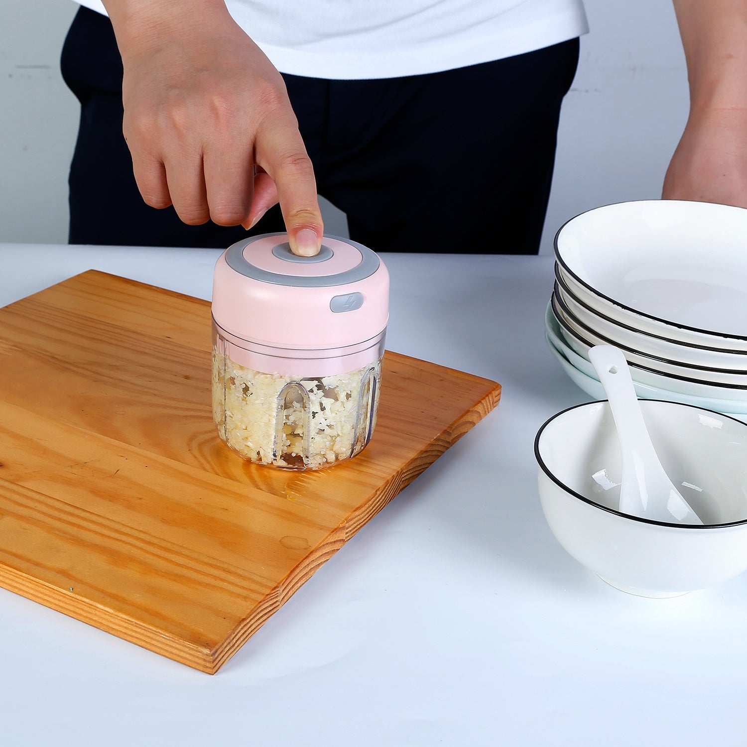 Elitee Mini Electric Garlic Chopper - USB Rechargeable Food Processor