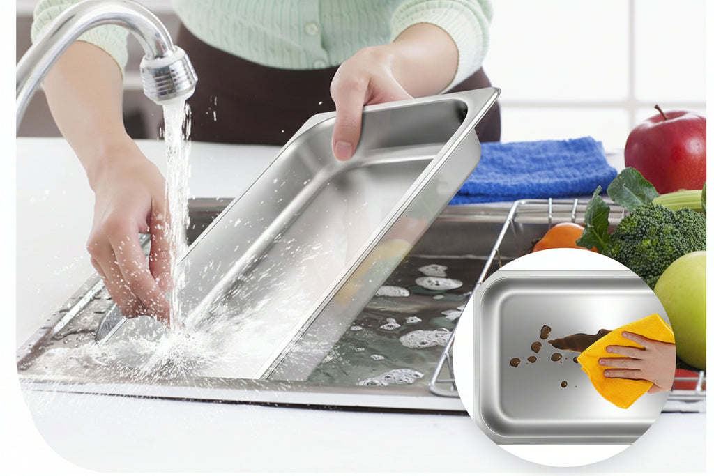 Elitee 6 Pack Stainless Steel Steam Table Pans - Full Size Food Trays