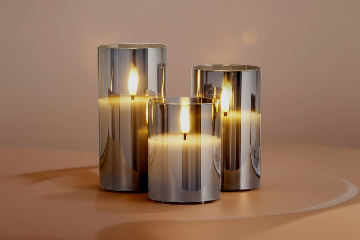 Elitee 3 Pack Flameless LED Candles - Realistic Flickering with Remote
