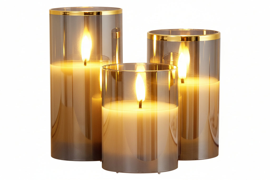 Elitee 3 Pack Flameless LED Candles - Realistic Flickering with Remote