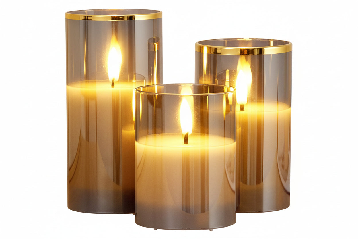 Elitee 3 Pack Flameless LED Candles - Realistic Flickering with Remote